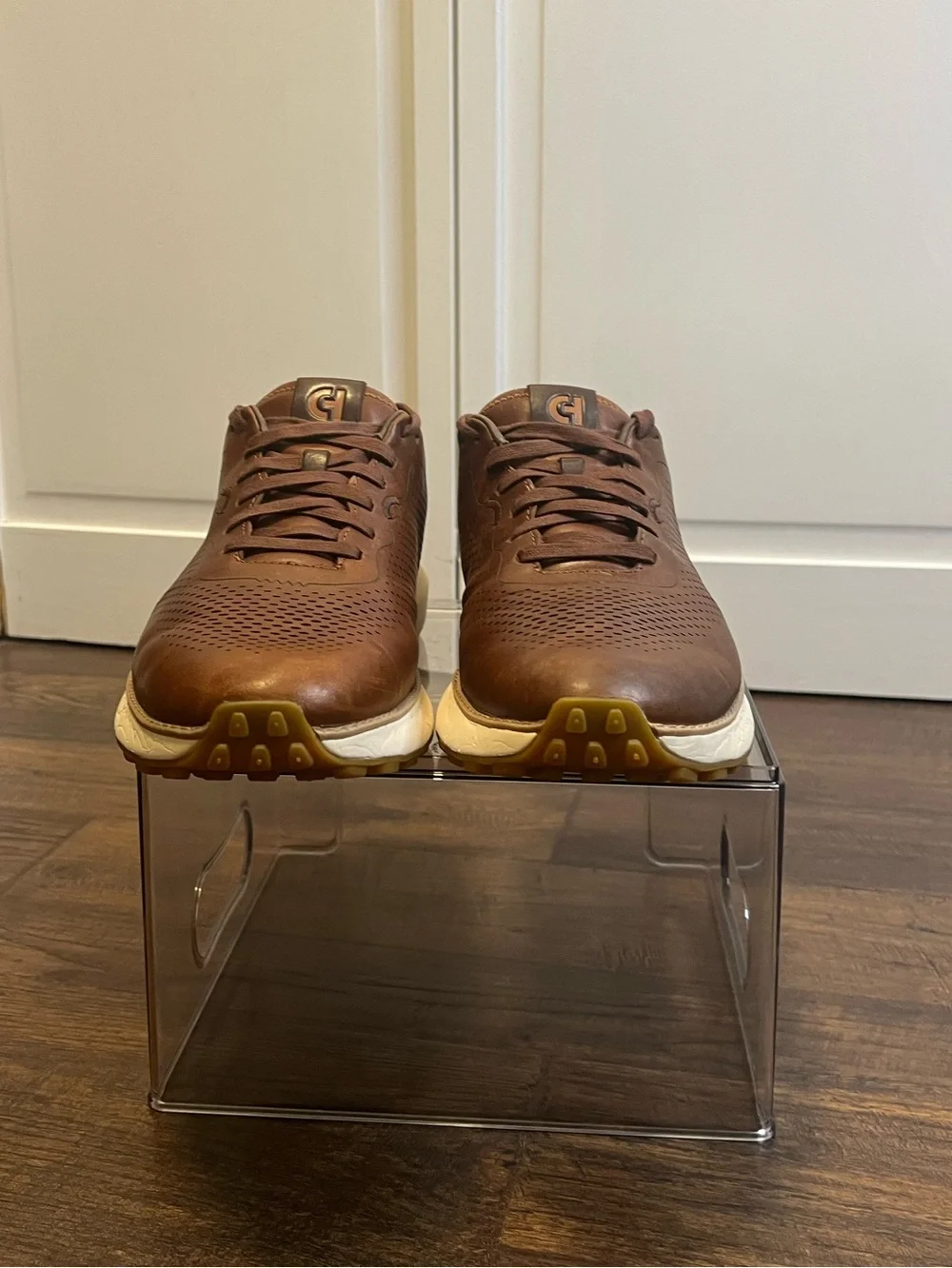Cole Haan Mens Grand Pro Ashland Laser Perforated Sneakers Size 13 Acorn Brown